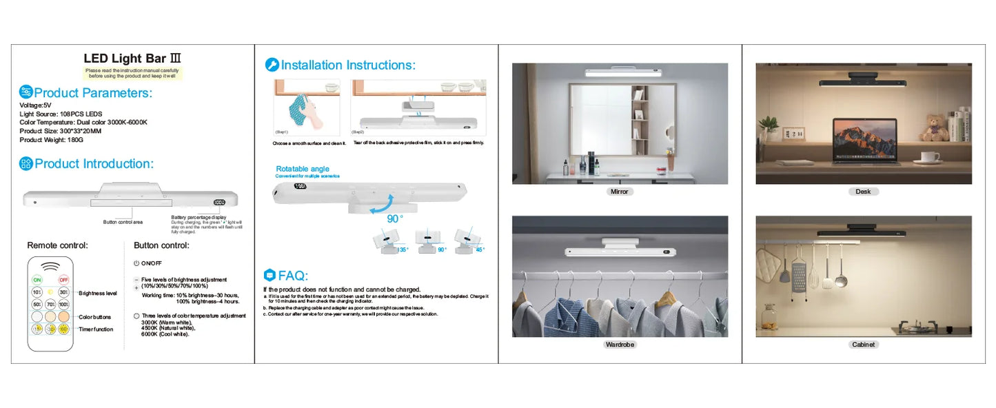 5W Dimmable Night Light 3 Colors