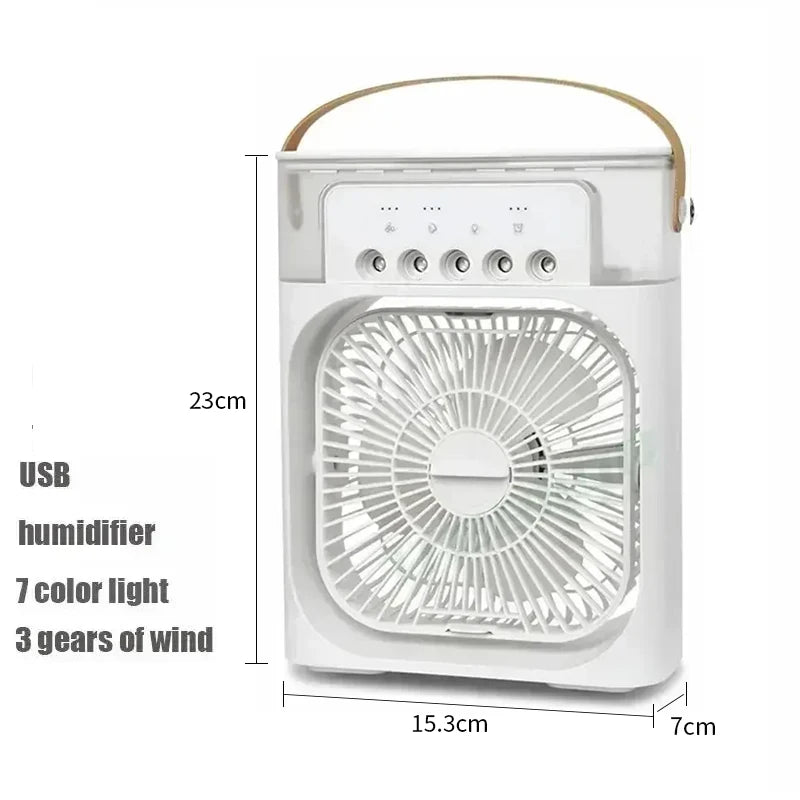 New 3 In 1 Fan AIr Conditioner Household Mini Air Cooler "LED Night Light"