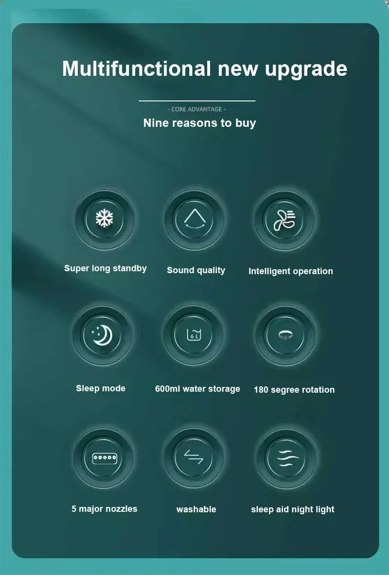 New 3 In 1 Fan AIr Conditioner Household Mini Air Cooler "LED Night Light"