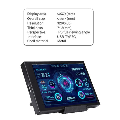 New 3.5 Inch IPS Type-C Secondary Screen for Computer  Hardware Monitor