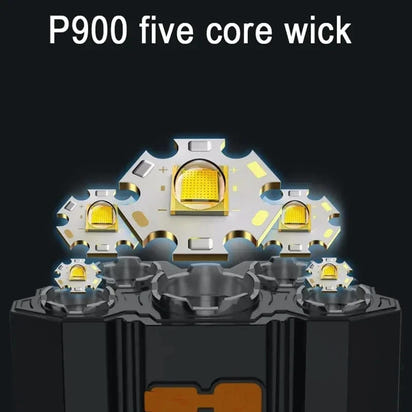 5 LED Flashlight Rechargeable with Built in Lithium Battery 