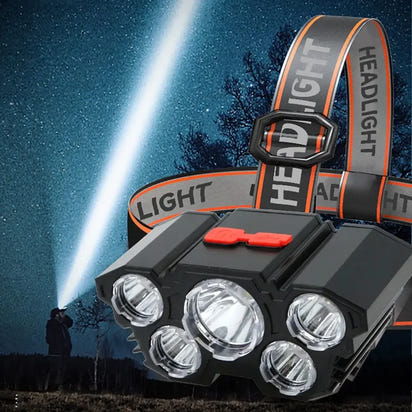 5 LED Flashlight Rechargeable with Built in Lithium Battery 