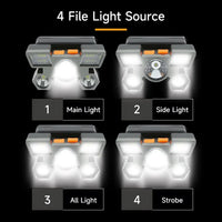 5 LED Flashlight Rechargeable with Built in Lithium Battery "Strong Head Light"